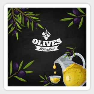 Olives oil blackboard Sticker